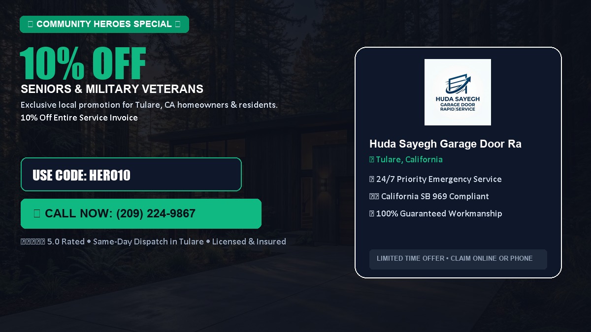 10% OFF Senior Citizens (65+) & Military / Veteran Community Discount in Tulare, CA